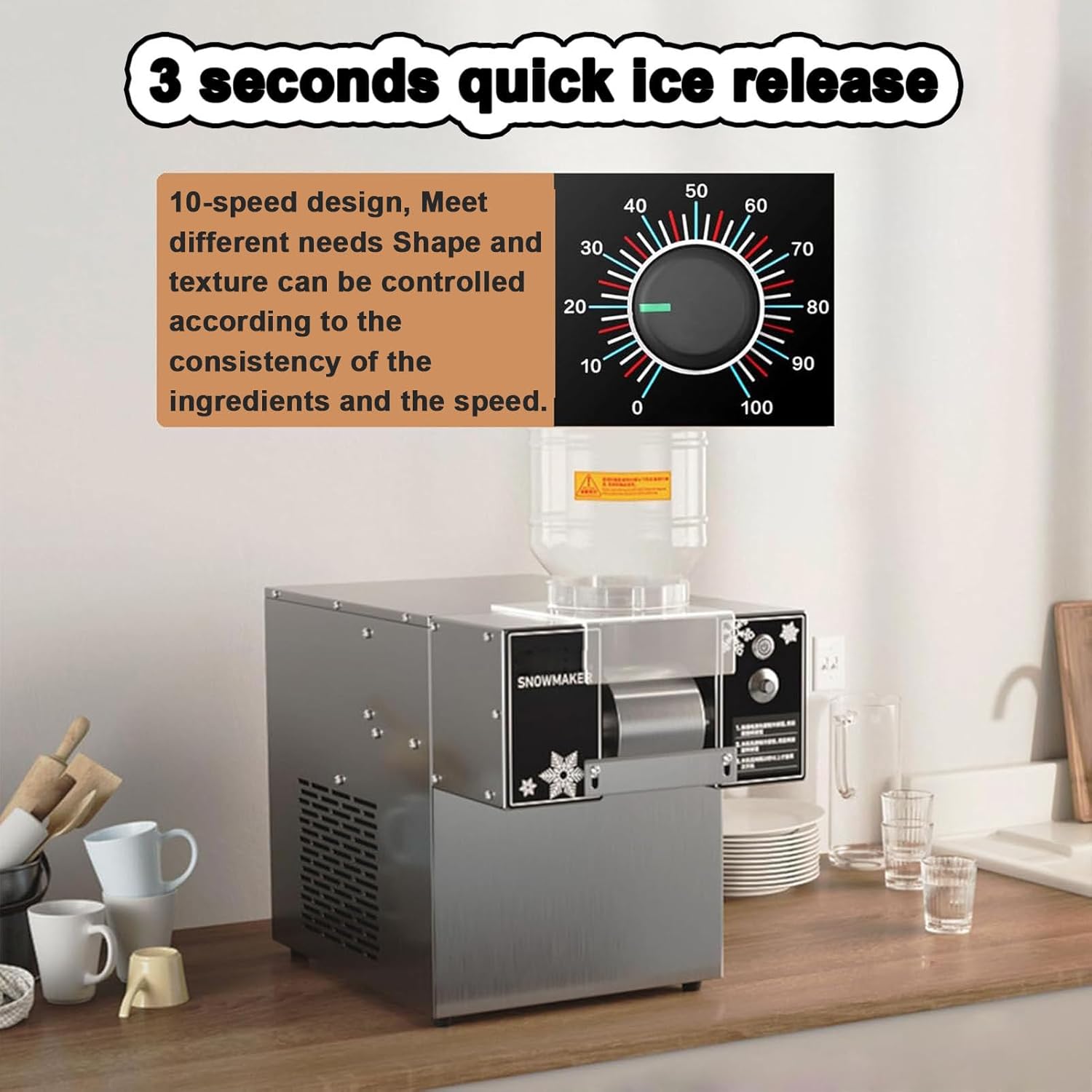 業務用スノーフレーク製氷機、80kg/24Hアイスシェーバーマシン、韓国